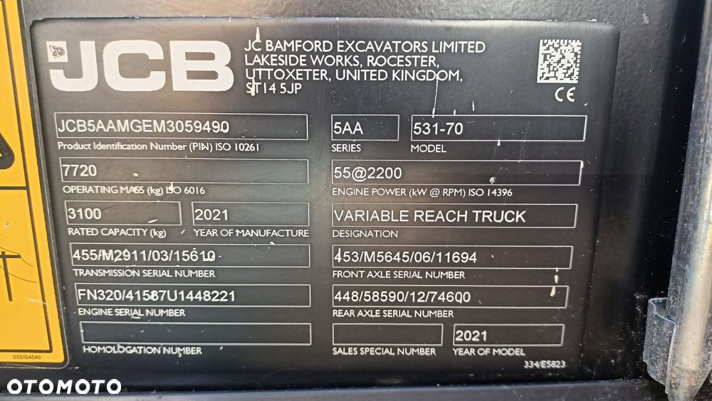 JCB 531-70 ŁADOWARKA TELESKOPOWA MAŁO MTG 546 UDŹWIG 3100 kg WYSOKOŚĆ ZAŁADUNKU 7 m NA GWARANCJI PRODUCENTA KLIMATYZACJA JAK NOWA! - 39