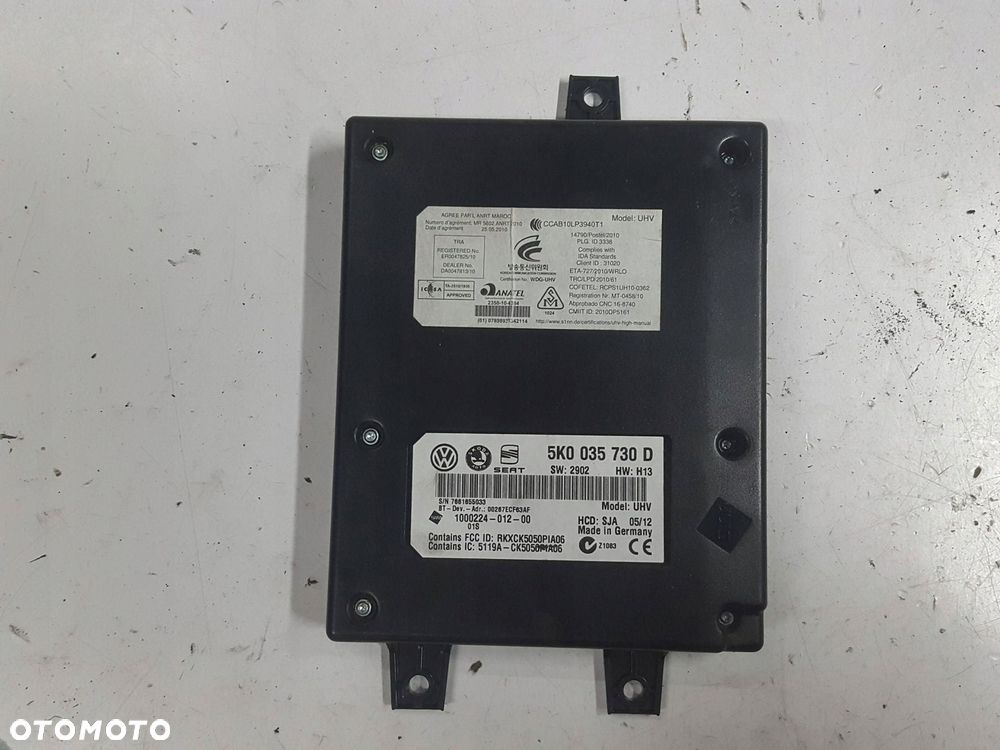 VW PASSAT B7 10-14r GOLF 6 VI MODUŁ STEROWNIK BLUETOOTH 5K0035730D - 1