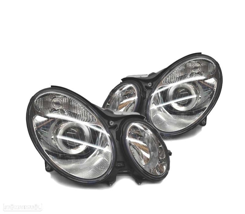 FARÓIS OPTICAS XENON MERCEDES W211 E CLASSE 02-06 - 1