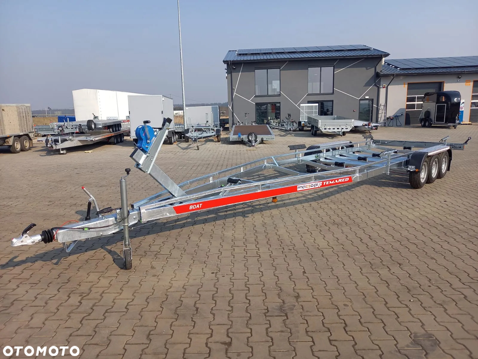 TEMARED DOSTAWA! Przyczepa podłodziowa B35 poszerzana wym. 915x253cm Idealna do transportu łodzi do 9,1m! Podpory płaskie, szeroka, MOCNA! DMC 3500 kg - 22