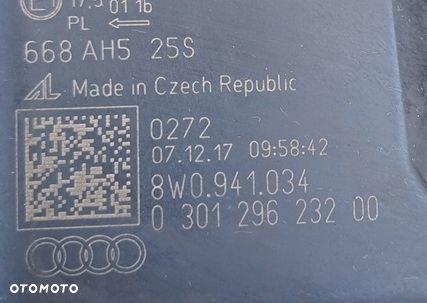 audi a4 b9 16-20 przód s-line maska błotnik zderzak lampy full led pas lz7s - 9