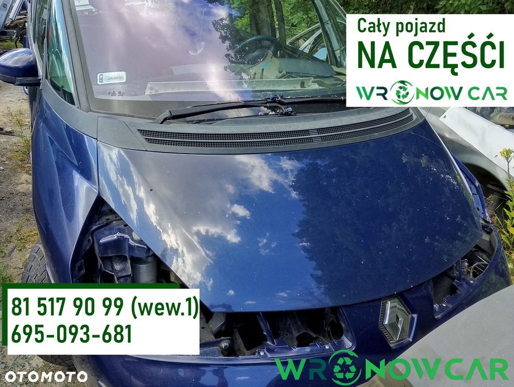 Renault Espace IV (02-06r.) 2.0 B 136KM. Silnik F4R 792 Skrzynia PK6 060 lakier OVD42 - BLUE NAVY BC. Cały na części GWARANCJA !!!  Przód Tył Zestaw Komplet Drzwi Klapa Zderzak Błotnik Maska Grill Atrapa Szyba Pas Lampa Lusterko Boczki Fotel Kanapa Kokpit Deska Rozdzielcza Przełącznik Włącznik Sterownik Przewody Wiązka Instalacja Moduł Komputer Czujnik Listwa Pompa Alternator Wtryski Głowica Rozrusznik Kompresor Sprzęgło Dwumas Silnik Skrzynia ABS Klimatyzacji Paliwa Wspomagania Kolektor Turbina Przepustnica Zawór Chłodnica Koło Hak Belka Sanki Zawieszenie Mcpherson Półoś Amortyzator Wydech Tłumik Zacisk Most - 1