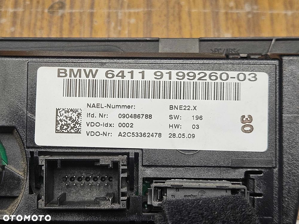 Klimatronik Panel Sterowania Nawiewu Klimatyzacji Ramka Dekor BMW 3 E90 E91 Europa 2009r - 14