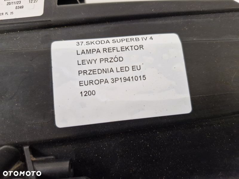 SKODA SUPERB 4 IV LAMPA LEWY PRZÓD LEWA PRZEDNIA REFLEKTOR LED EU 3P1941015 - 9