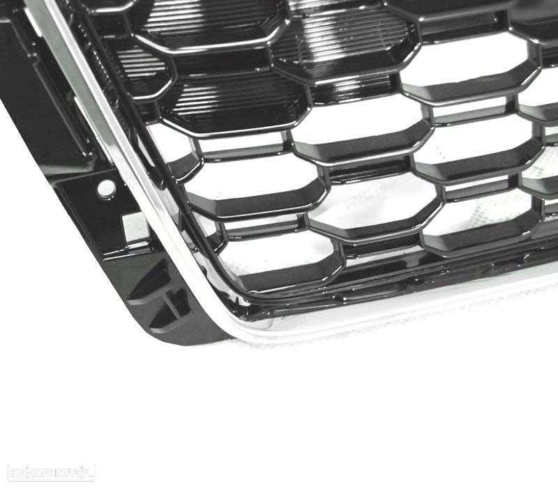 GRELHA FRONTAL AUDI A4 B9 15-19 CROMO PRETO LOOK RS4 - 4