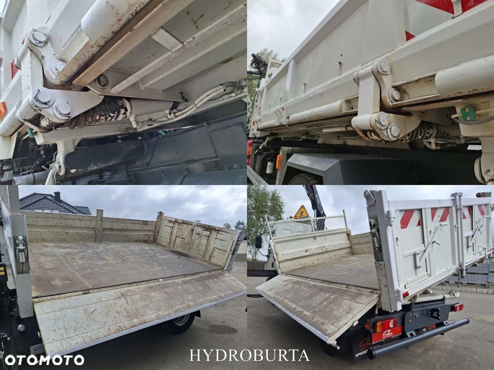 DAF LF 45.180 Wywrotka 3 Stronna + Hydroburta HDS HIAB Żuraw Dźwig Sterowanie Radiowe Łyżka Chwytak Obrotowy Dzielone Burty Hak Klimatyzacja Niski Przebieg Blokada Mostu Oświetlenie Ostrzegawcze - 3