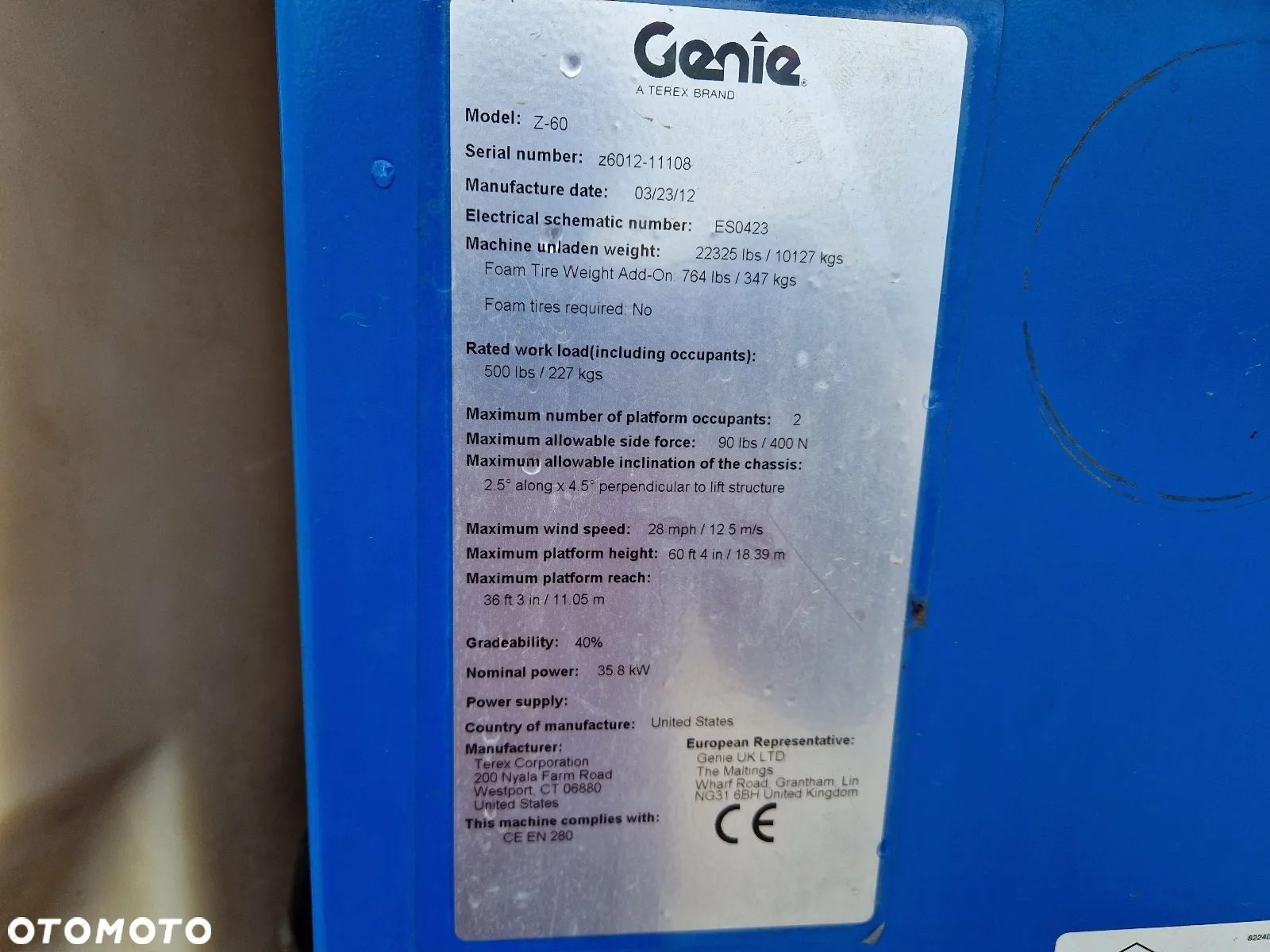 Genie GENIE Z60/34, ROK 2012, RZ98 - 9