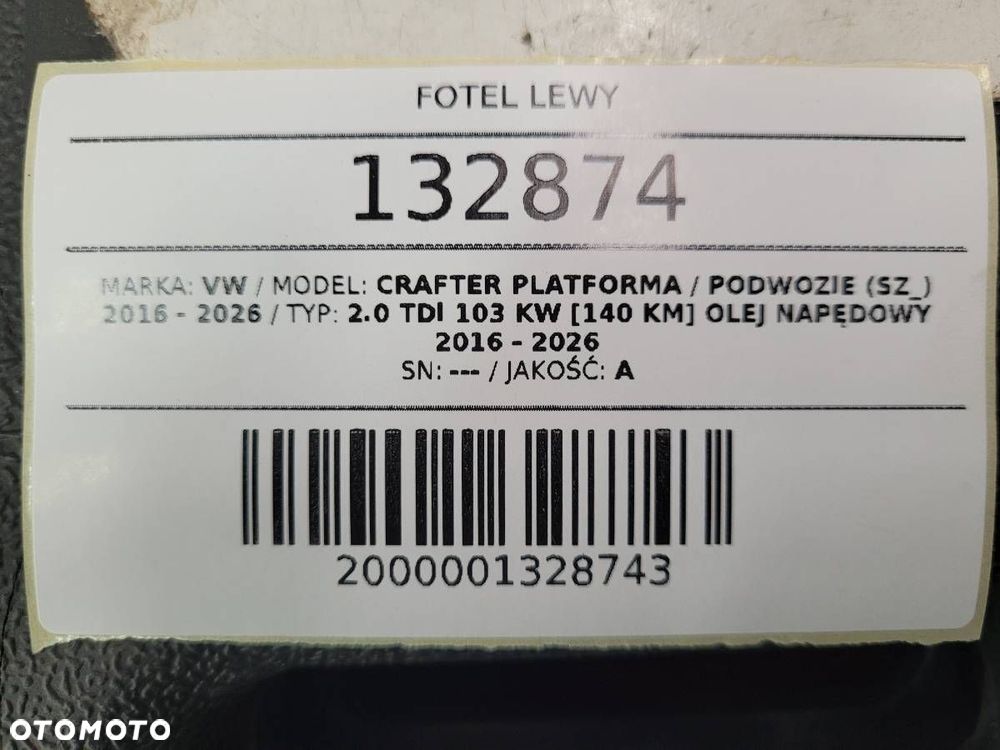 FOTEL LEWY KIEROWCY VW CRAFTER II PNEUMATYCZNY EUROPA - 10