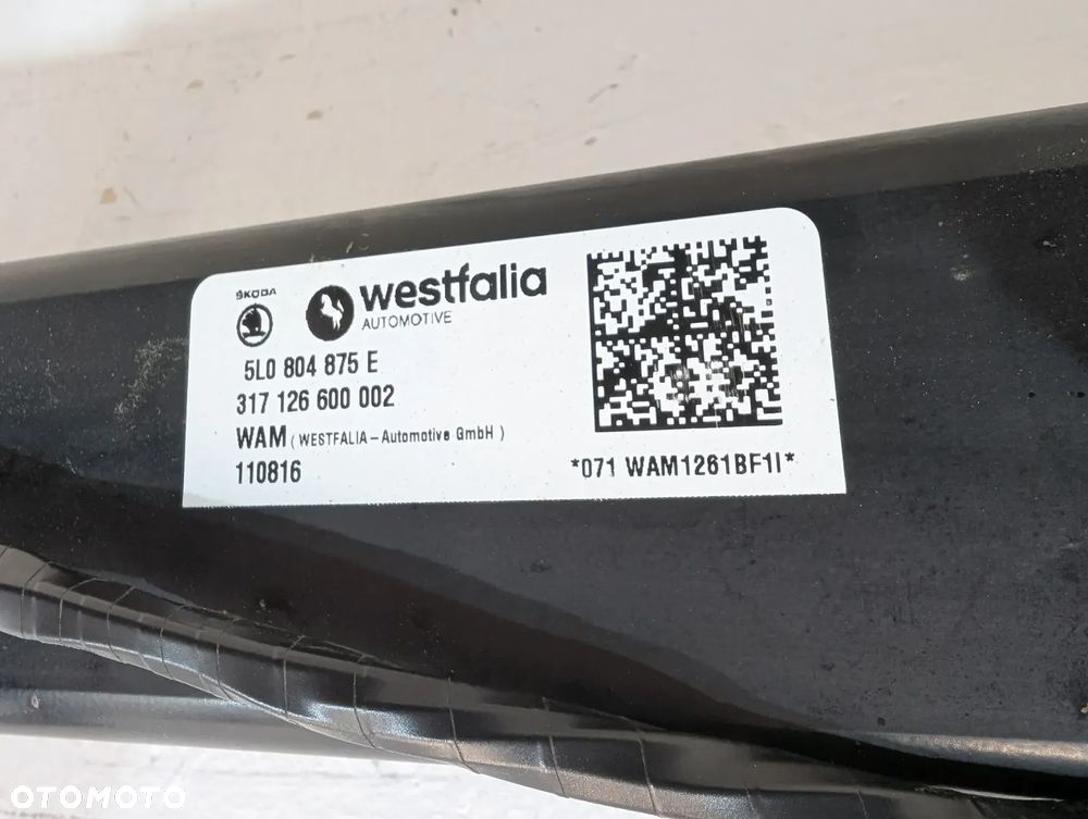 SKODA YETI 5L LIFT HAK HOLOWNICZY ODPINANY ORYGINAŁ 5L0804875E - 7