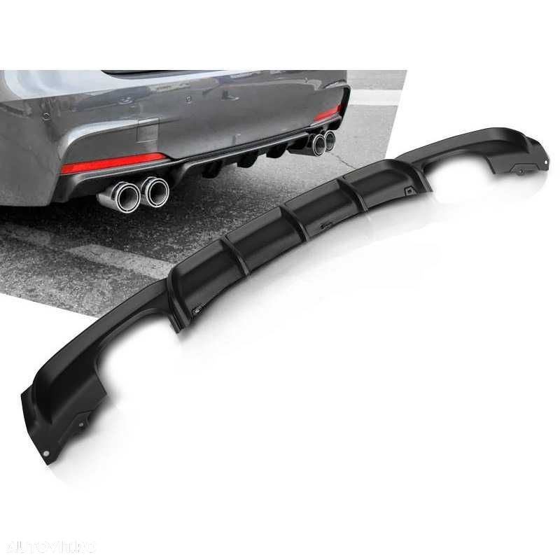 Difuzor Bara Spate M Performance Evacuare Dubla BMW F30 F31, Negru Luc - 1