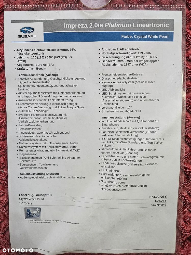Subaru Impreza 2.0i Lineartronic Sport - 25