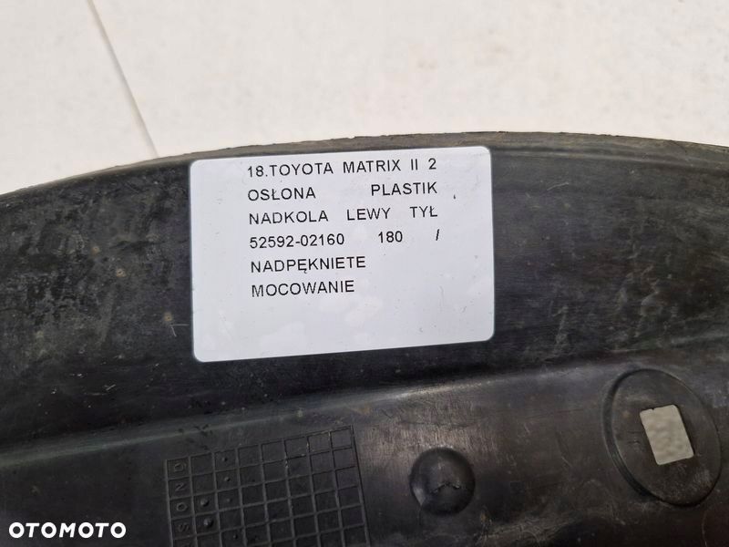 toyota matrix ii 2 osłona plastik nadkola lewy tył 52592-02160 - 3