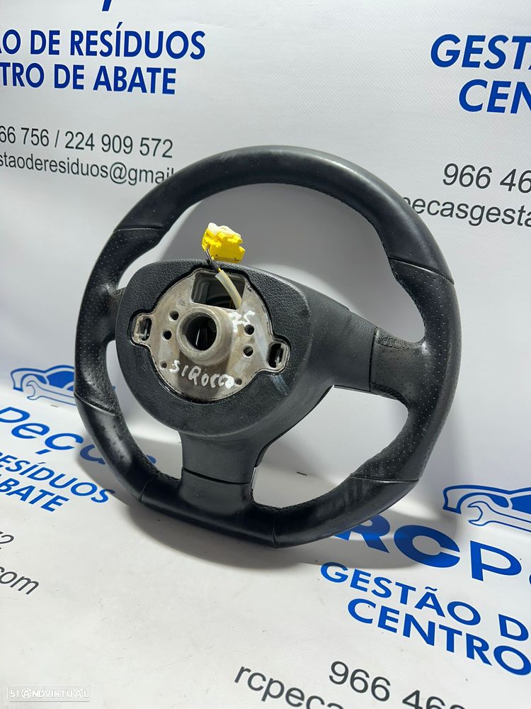 .Volante Completo Flat Bottom Pele Perfurada VW Volkswagen 1K8419091D 2005 - 2017 - 8