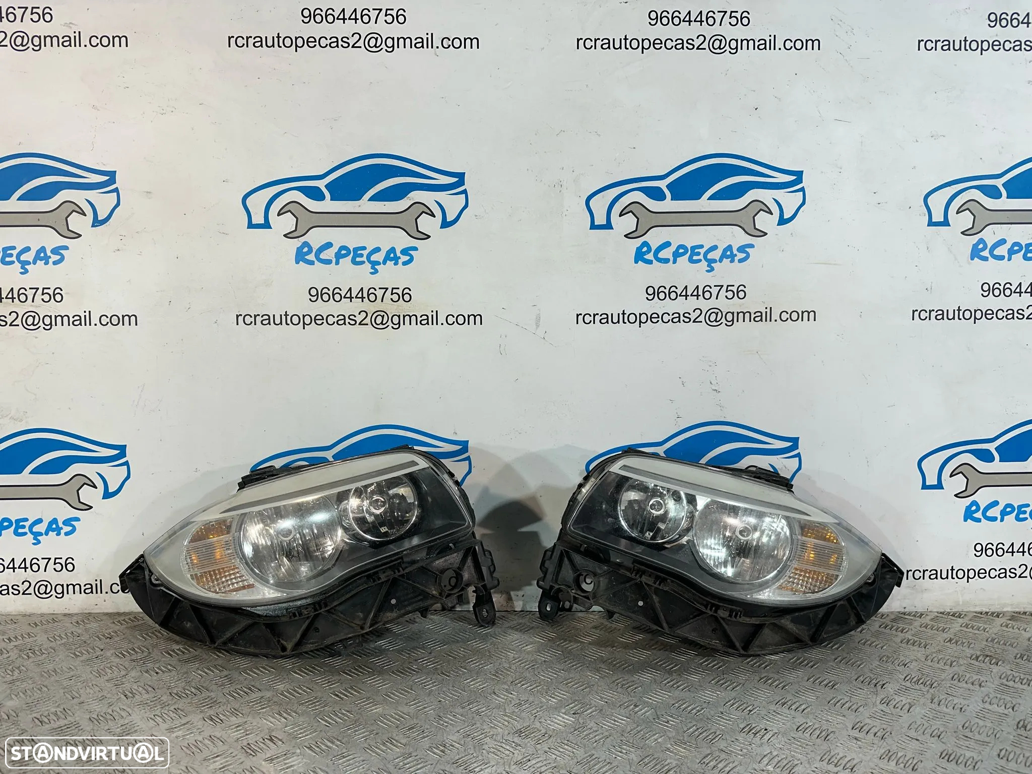 .Conjunto Faróis Oticas Frontais Frente Halogénio Originais LCI BMW E82 Coupe E88 Cabrio 7 263 642 / 7 263 641 - 2