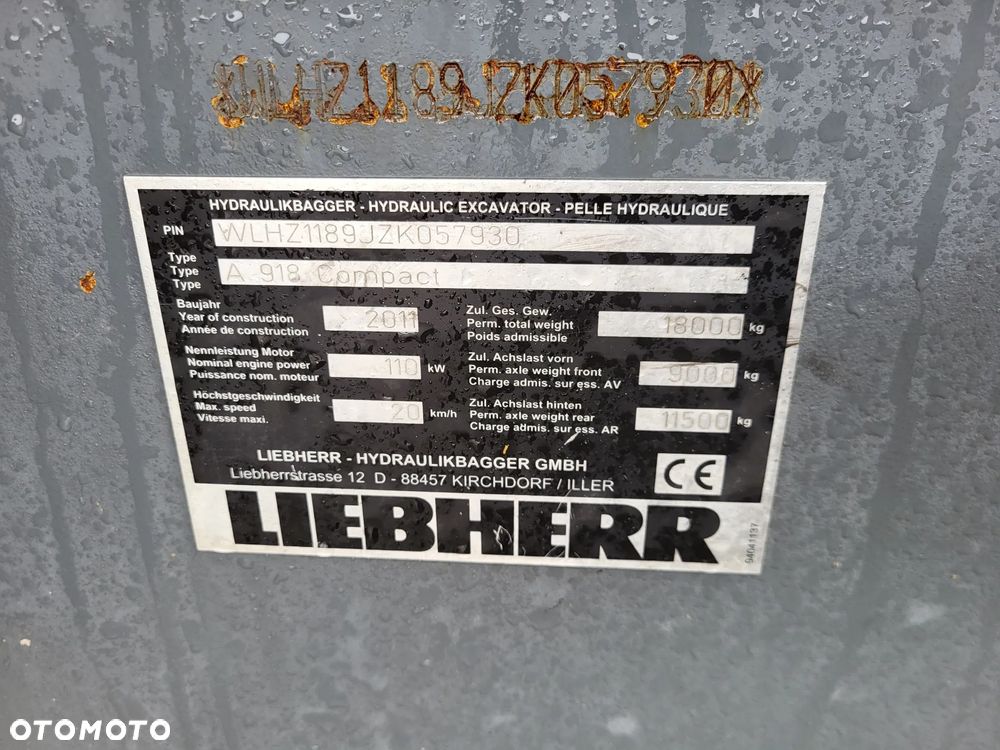 Liebherr A918 Compact / z Niemiec / Stan idealny / - 9