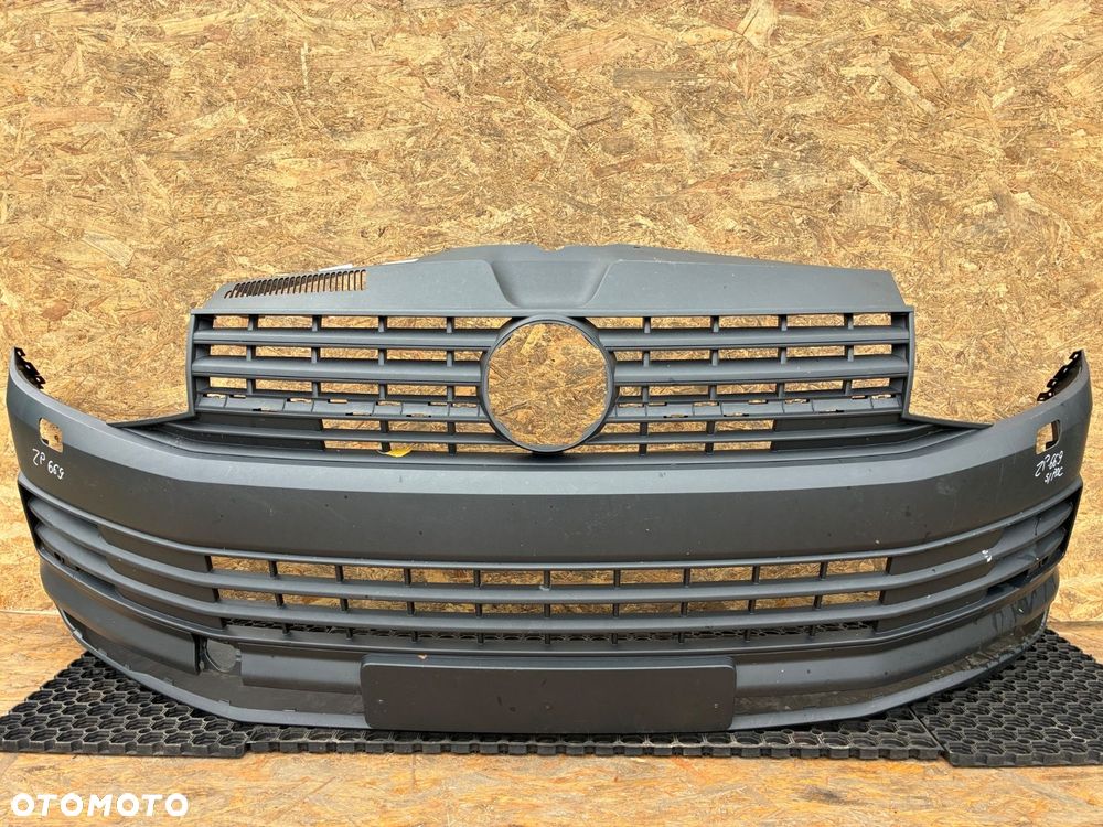 VW T6 Satinschwarz  SKORUPA ZDERZAK PRZÓD  PRZEDNI  PDC SPRYSK 7E0807221D - 1