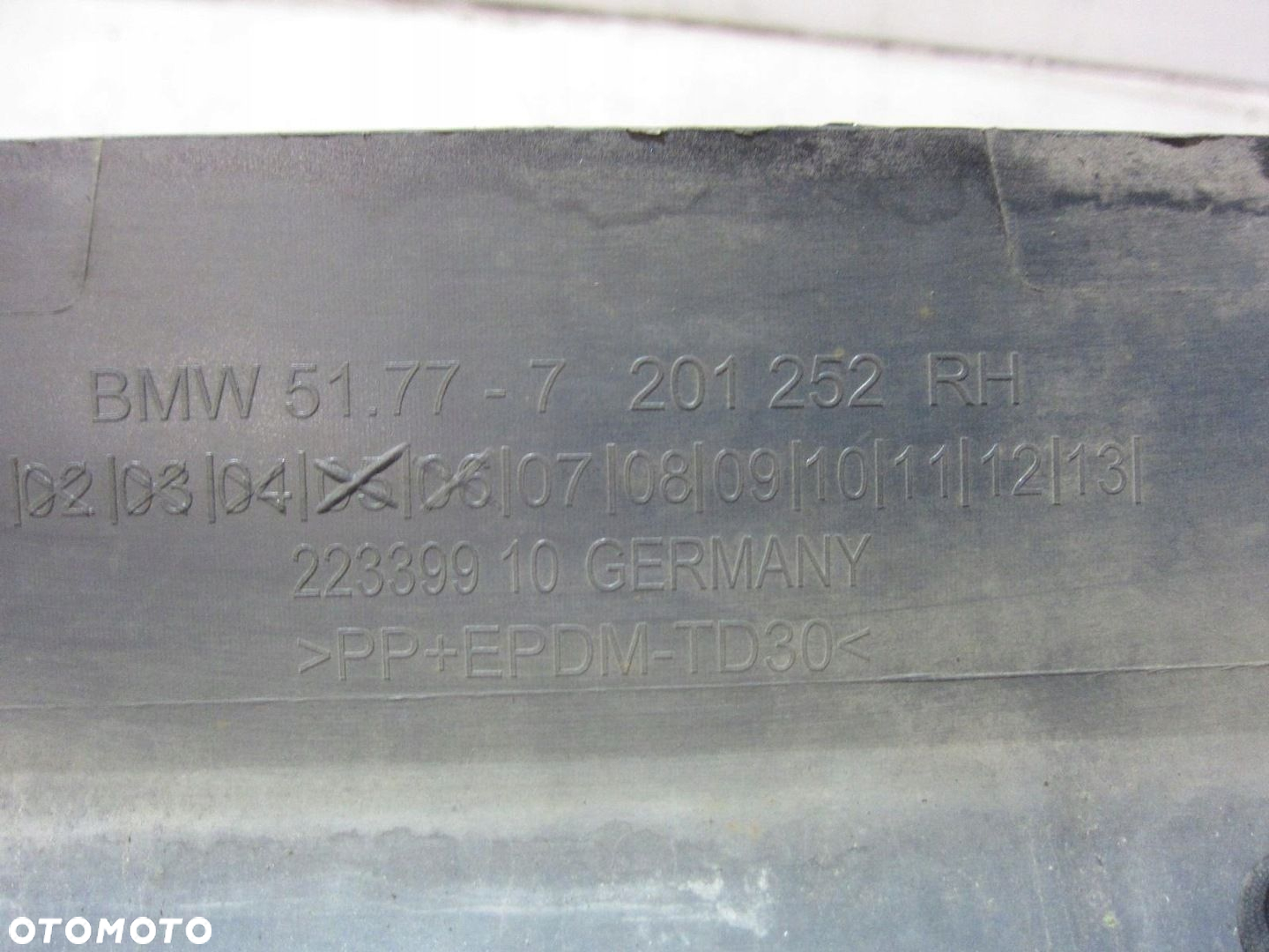 BMW 5 F07 GT LISTWA PROGOWA PRAWA A90 SOPHISTO GRAU NAKŁADKA PRÓG 7201252 - 9