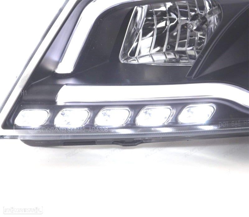 FARÓIS COM LUZ DIURNA TFL AUDI A3 8P 08-12 FUNDO PRETO - 3