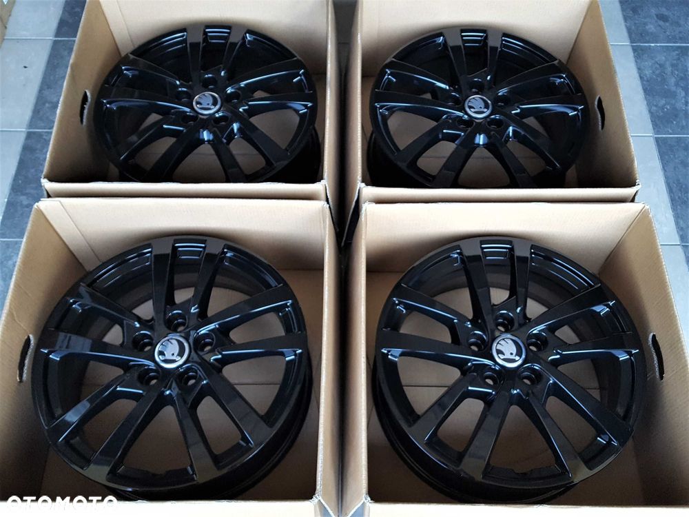 Alufelgi 17 5x112 Skoda Octavia Superb Yeti Karoq Oryginał Czarne 218# - 6