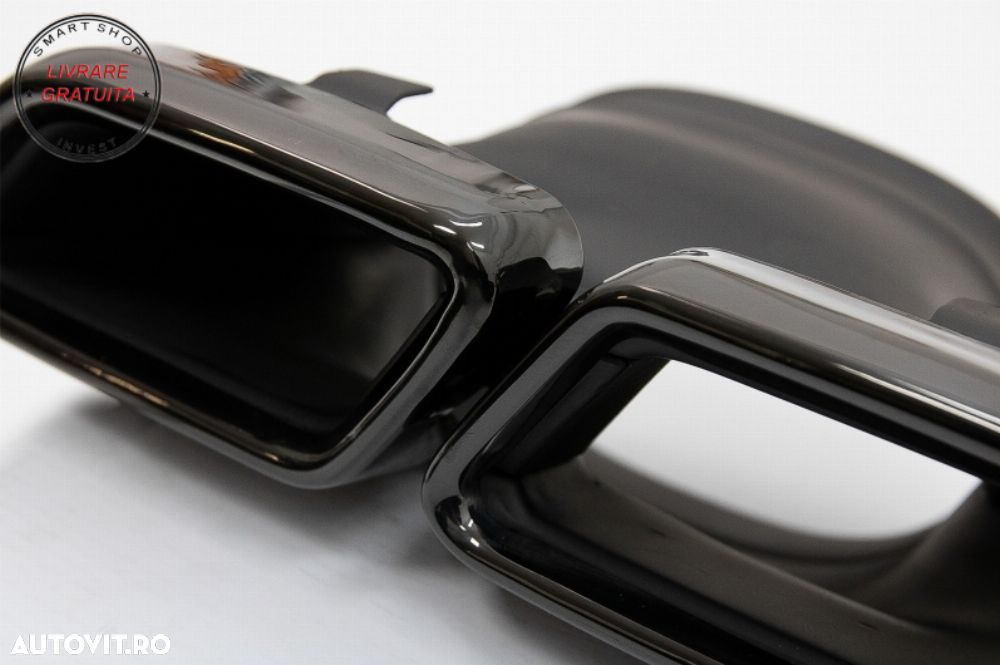 Difuzor Bara Spate cu Ornamente Tobe Negre Mercedes E-Class W213 AMG Line (2016-20- livrare gratuita - 12