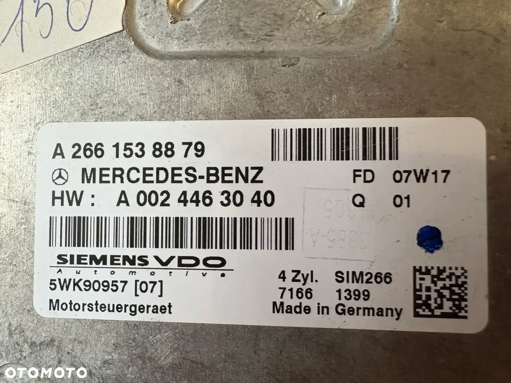 KOMPUTER, STEROWNIK MERCEDES KLASA B W245 W169 A2661538879 A0024463040 5WK90957 - 2