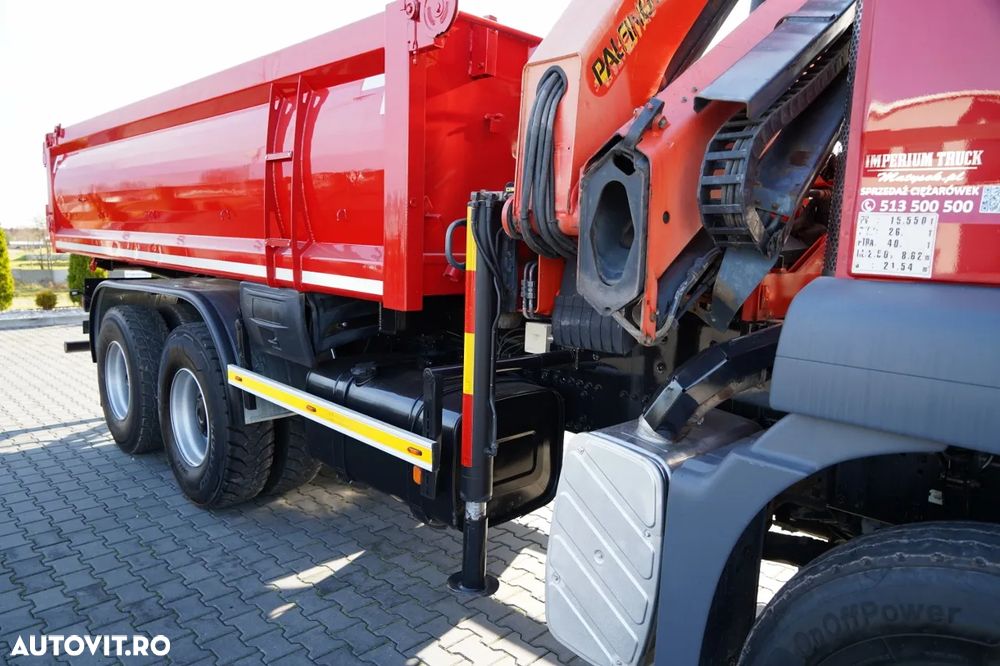 MAN TGS 33.400 / 6x4 / BASCUNĂ CU 2 LATE / BASCUNĂ HIDROBRATĂ + HDS PALFINGER PK 15500 / PILOT / MANUALĂ - 16