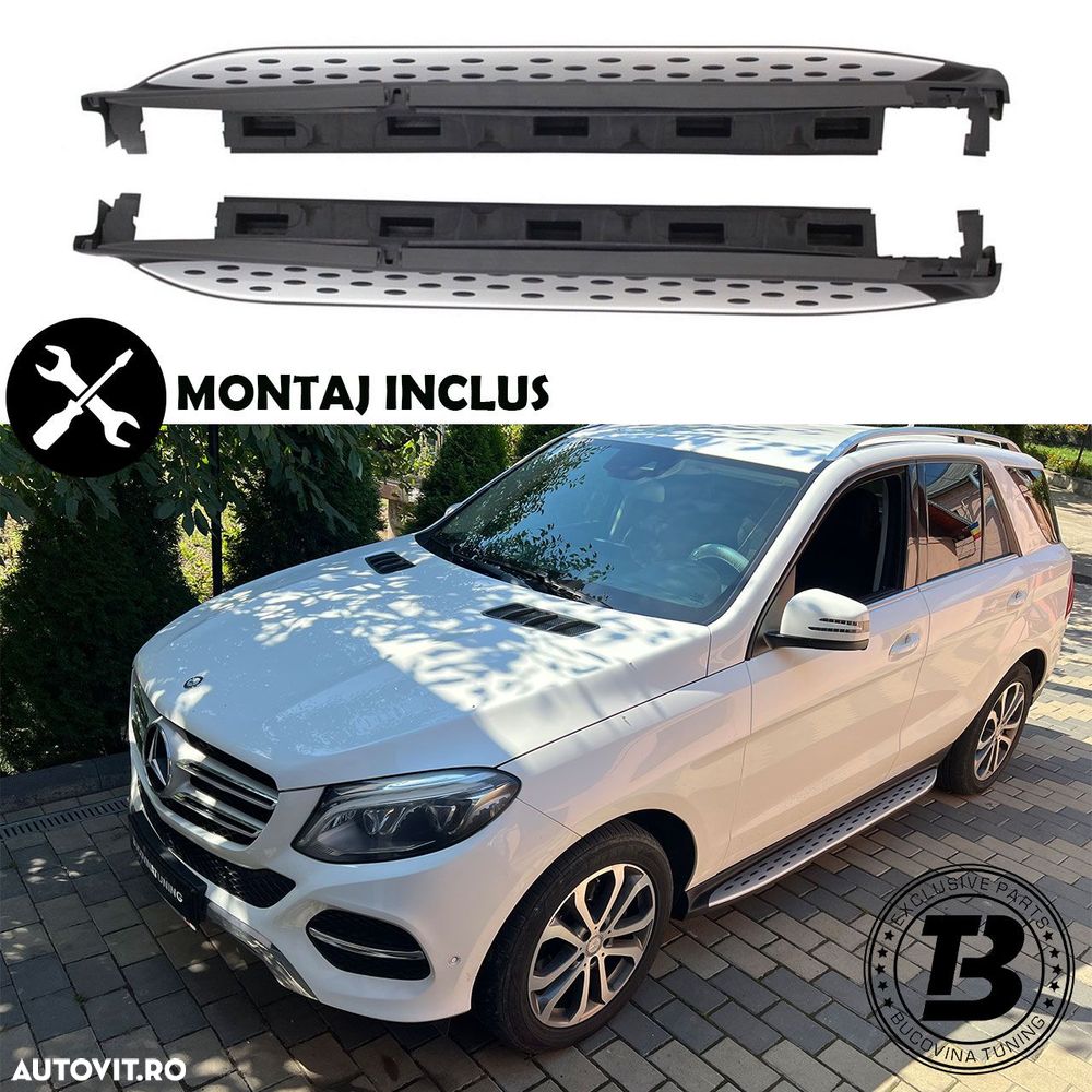 Praguri Aluminiu compatibile cu Mercedes ML GLE SUV W166 MONTAJ INCLUS - 1