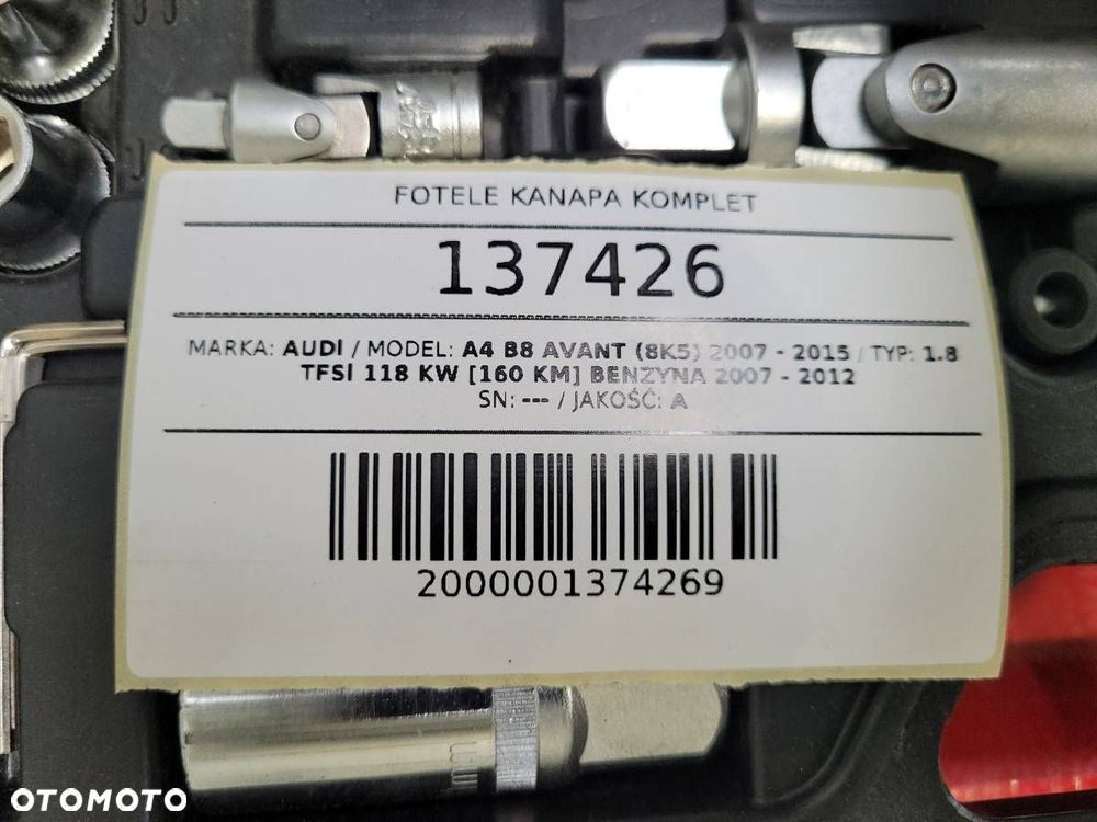 FOTELE KANAPA KOMPLET AUDI A4 B8 AVANT KOMBI EUROPA - 13