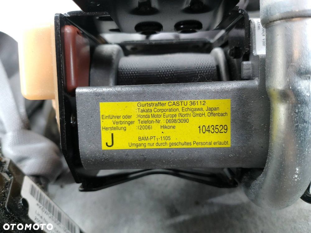 ZESTAW PODUSZEK AIRBAG, PASY PRZÓD HONDA CIVIC VIII  77960-SMB-G215-M1 - 2