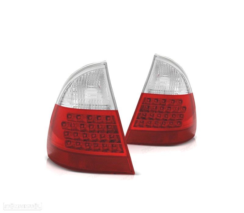 FAROLINS TRASEIROS BMW E46 TOURING 98-05 LED VERMELHO BRANCO - 1