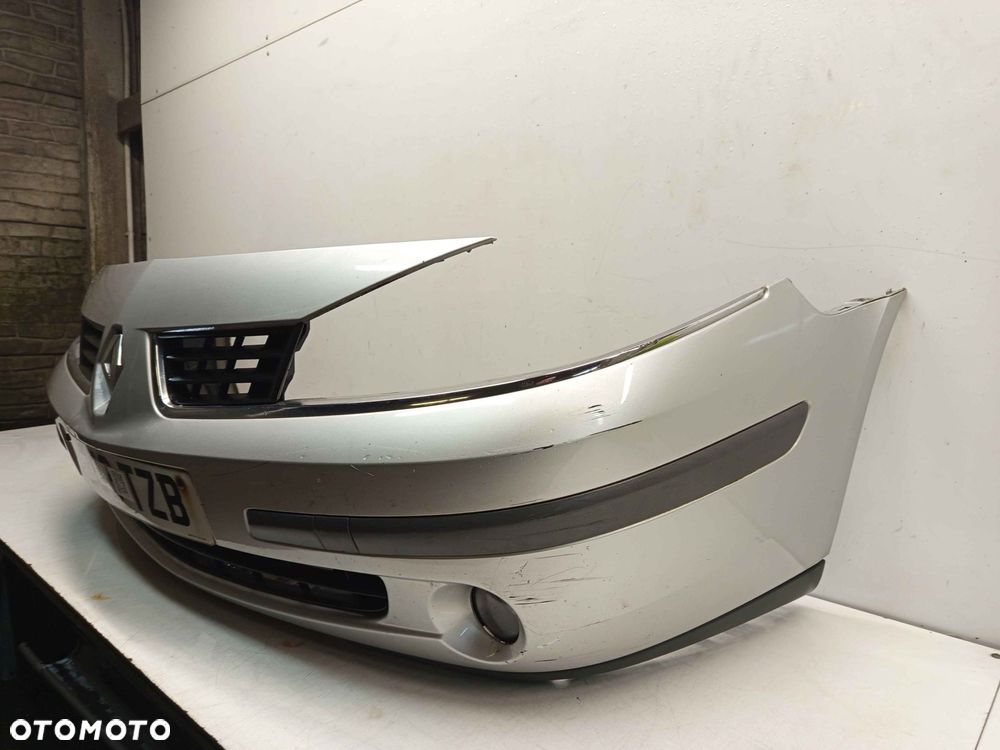 + ZDERZAK PRZÓD PRZEDNI RENAULT LAGUNA 2 II LIFT FL TED69 SREBRNY HALOGENY - 3