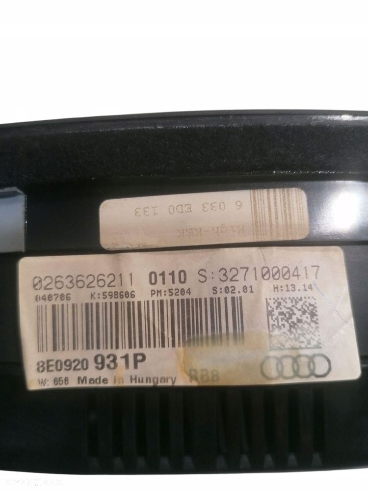 licznik audi a4 b7 2.0 tdi 8e0920931p 0263626211 - 4