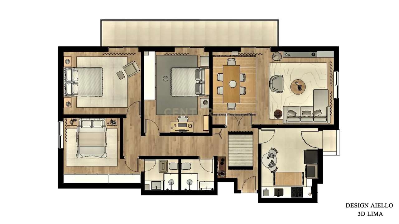 T3 REMODELADO EM SÃO VICENTE | 142 M² | ELEVADOR | GARAGEM | VARANDA C - Grande imagem: 3/12