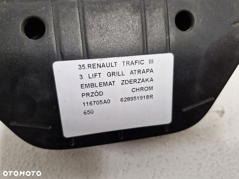 trafic 3 iii lift grill atrapa emblemat zderzaka przód chrom 116705a0 628951918r - 8