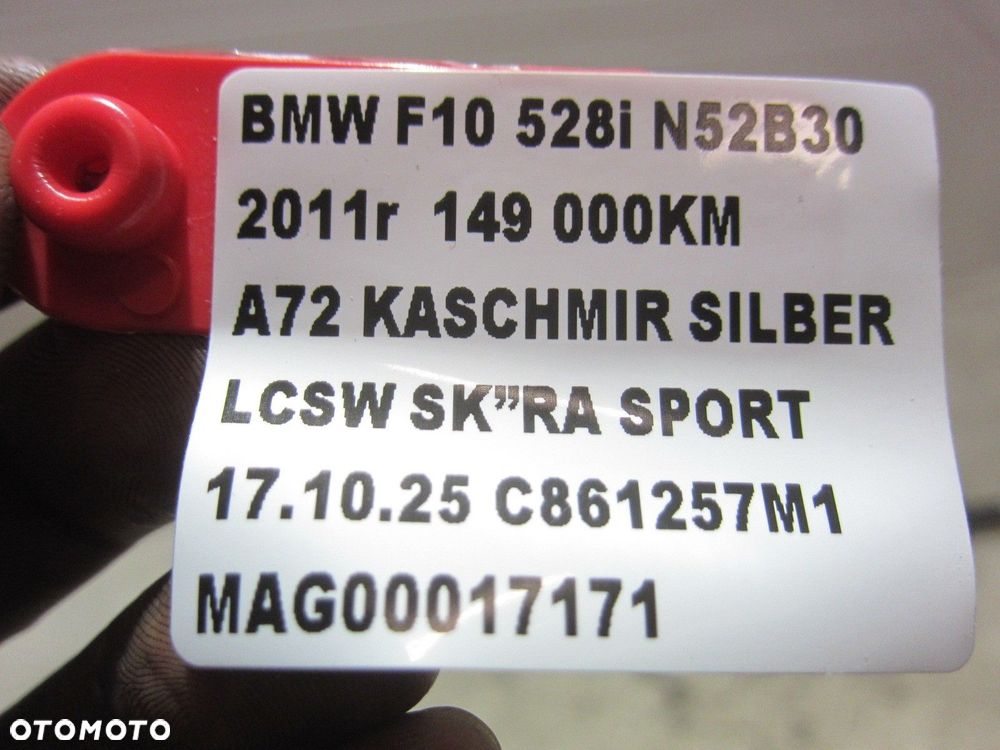 BMW 5 F10 F11 528i 535i N55 N52 PÓŁOŚ PRAWA TYLNA PRAWY 7581030 33207581030 - 8