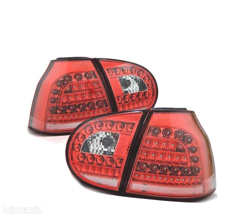 FAROLINS TRASEIROS LED PARA VOLKSWAGEN VW GOLF 5 03-09 VERMELHO BRANCO - 1