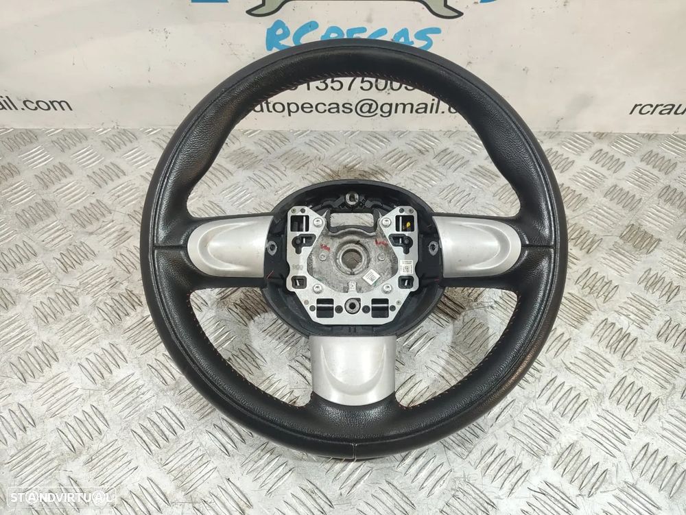 Volante completo 3 braços Mini Cooper R56 em pele com costura vermelha 6794624 - 2