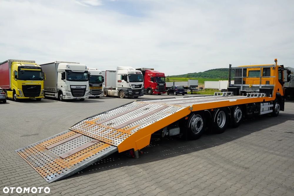 Iveco STRALIS 420 / 8X4 / LAWETA / PLATFORMA 10 M / NAJAZDY HYDRAULICZNE / 2 OSIE PODNOSZONE I SKRĘTNE / CAŁA NA PODUSZKACH / KAMERA / - 8