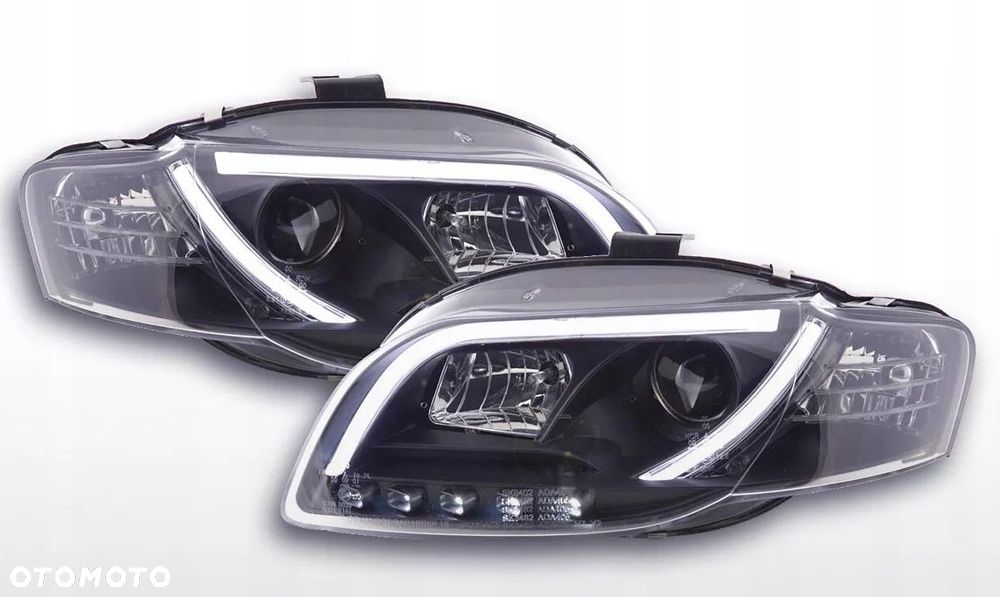 reflektor lampa l+r led tru drl black soczewka czarne audi a4 b7 8e 04-08 - 4
