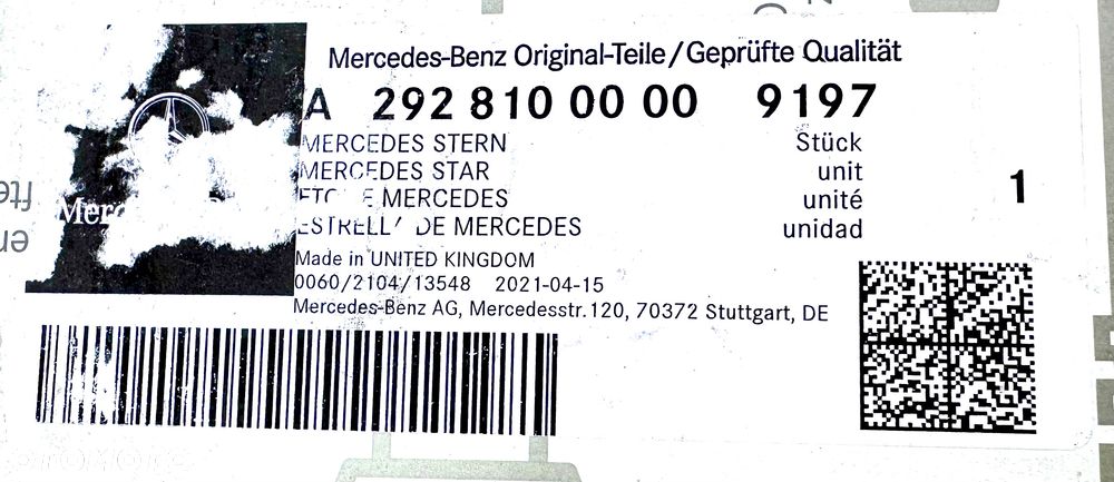 MERCEDES GLE AMG znaczek emblemat Logo klapa TYŁ NOWE ORYGINAŁ OE - 4