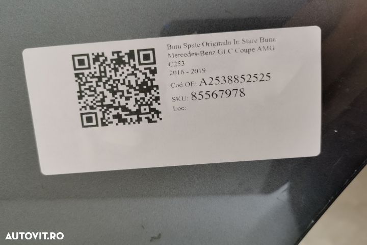 Bara Spate Originala In Stare Buna Mercedes-Benz  GLC Coupe AMG  C253 - 7