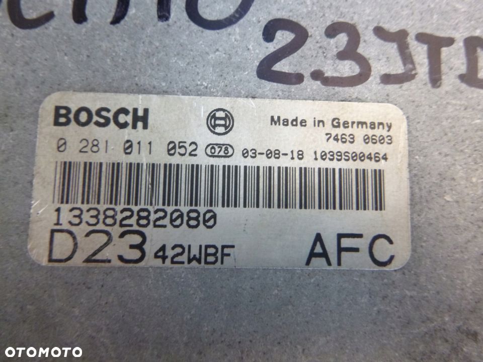 Fiat Ducato 2,3 JTD 00-06 r. sterownik 0281011052 - 2