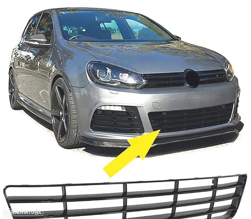 GRELHA PARA-CHOQUE VOLKSWAGEN VW GOLF 6 5K1 09-13 R20 PRETO BRILHANTE - 1