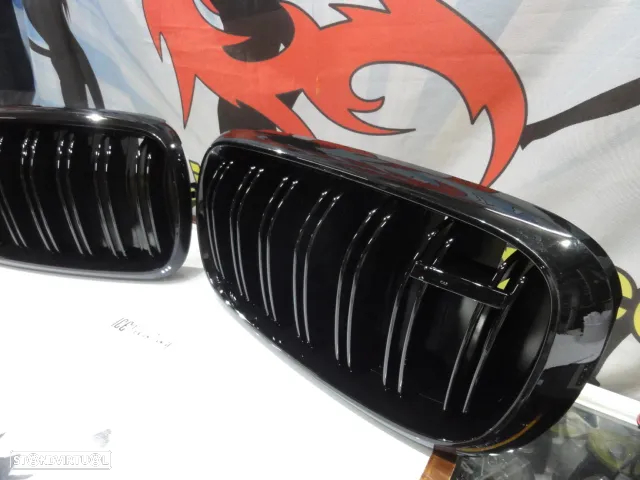 Grelha frontal em preto piano brilhante para BMW X5 F15, X6 F16 2013-2018 M4 look / dupla lâmina em Plastico ABS - 10