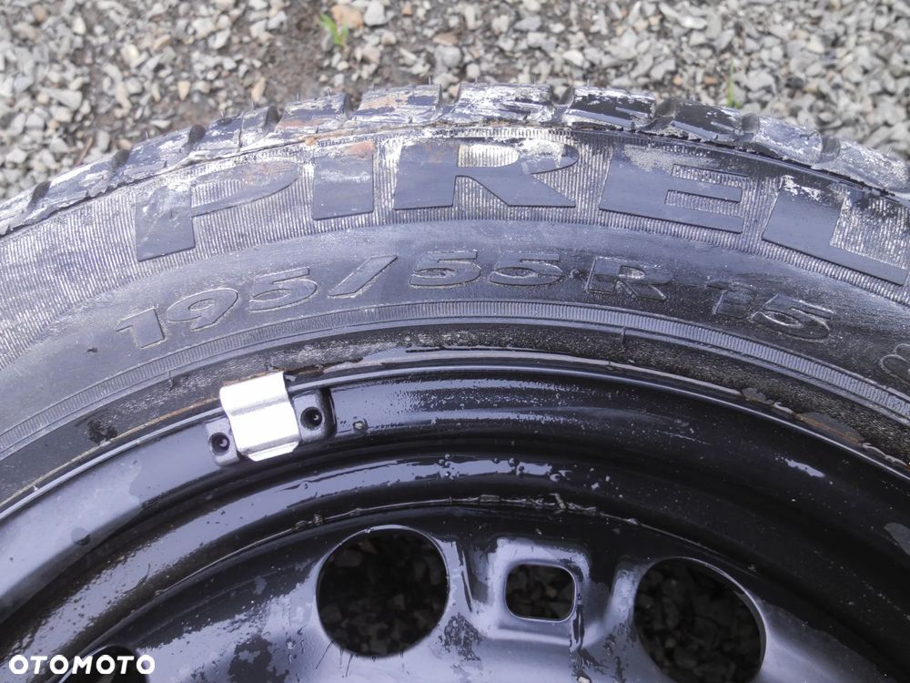 VW KOŁO ZAPASOWE 15 6J ET43 5x100 FELGA STALOWA 6Q0601027G OPONA PIRELLI P6 195/55/R15 VW AUDI SEAT SKODA - 3