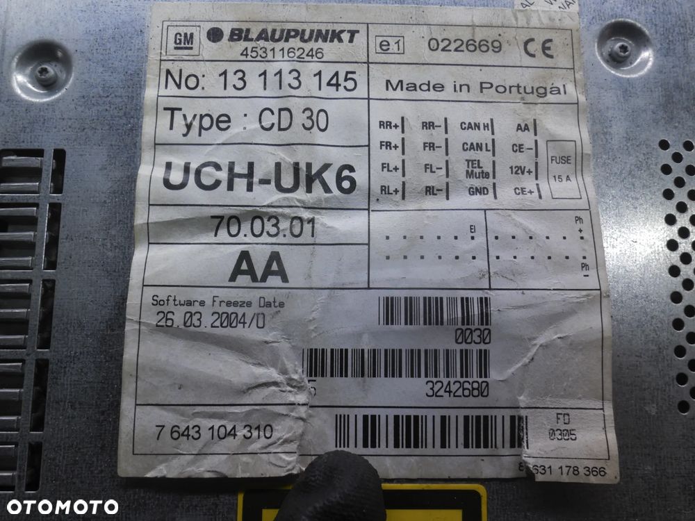 RADIO FABRYCZNE OPEL VECTRA C 13113145 - 3