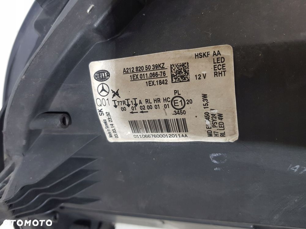 lampa prawa prawy przód a2128205039 mercedes e-klasa w212 lift eur led - 13