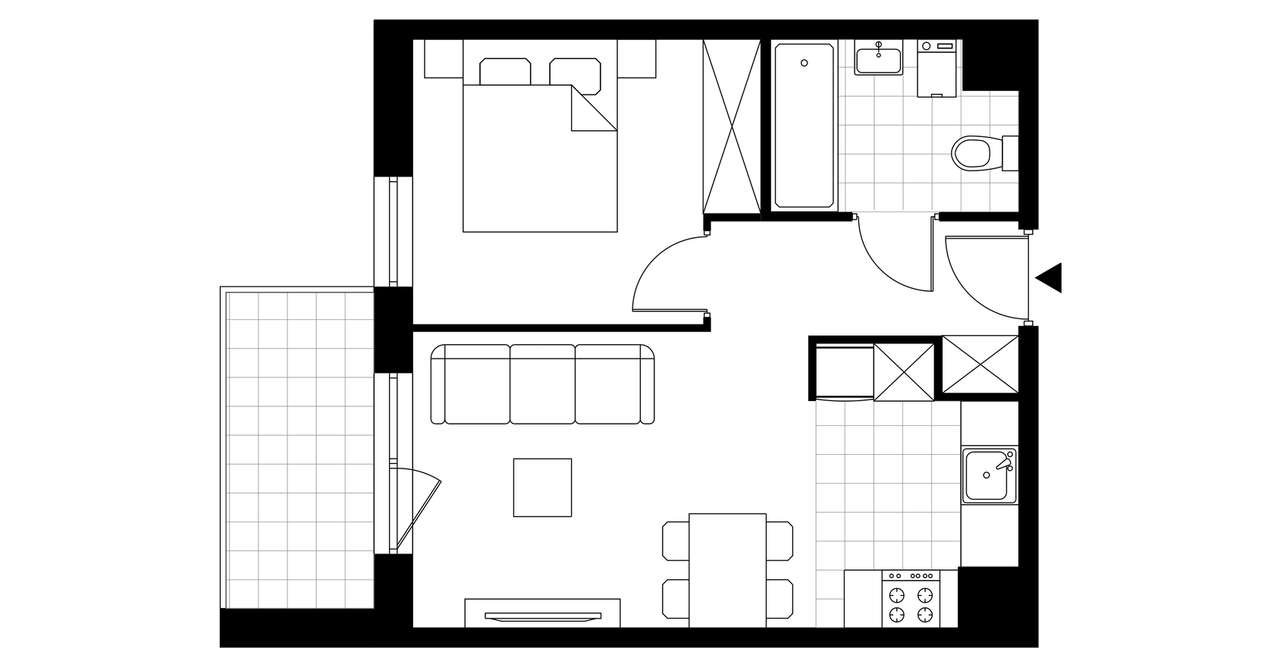 2-pokojowe mieszkanie 37m2 + balkon Bezpośrednio - Pełny obrazek: 3/15