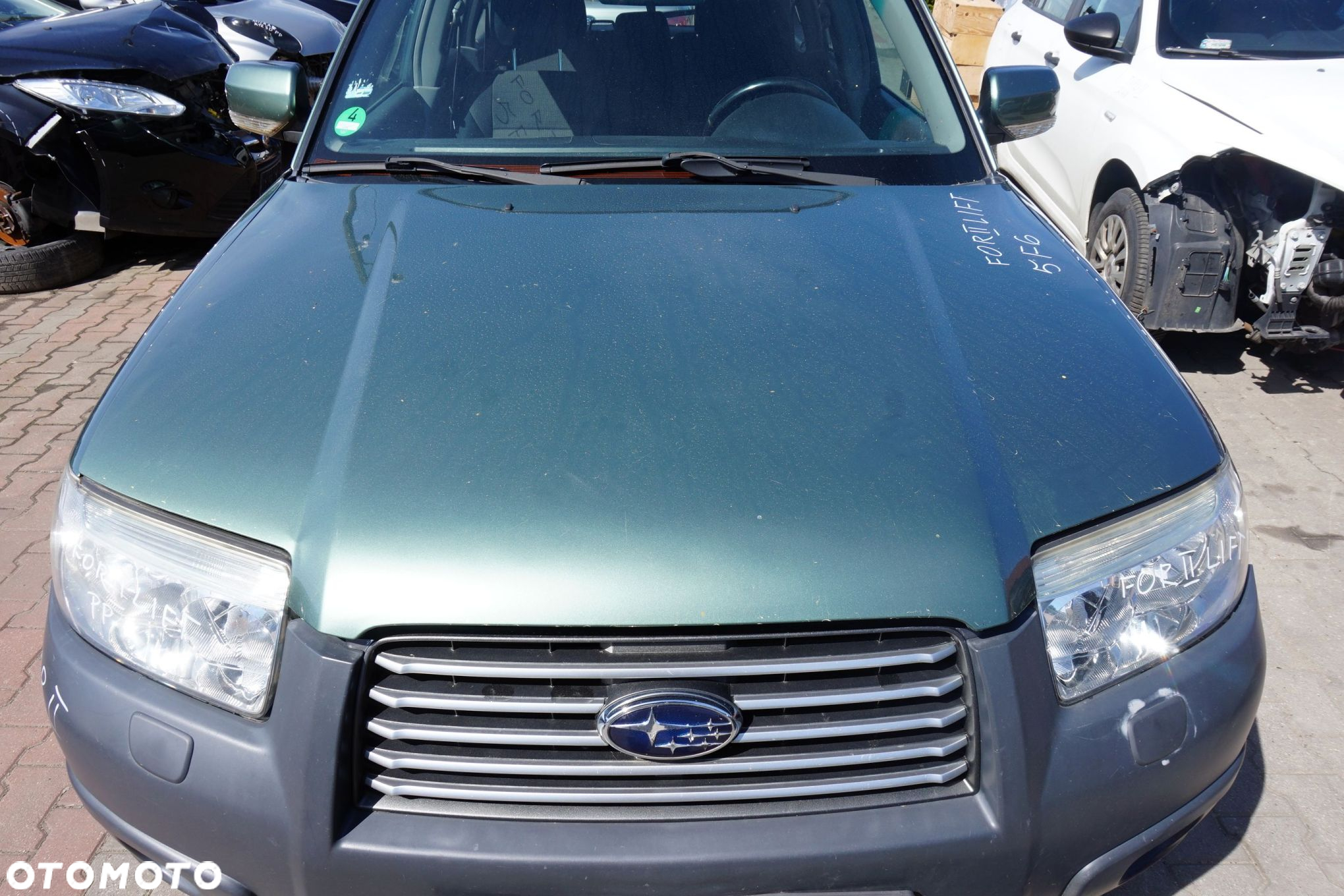 MASKA ZDERZAK BŁOTNIKI LAMPY FORESTER II SG LIFT 5F6  SUBARU 2006-2008 ZIELONY EVERGREEN PRZÓD KOMPLETNY - 2