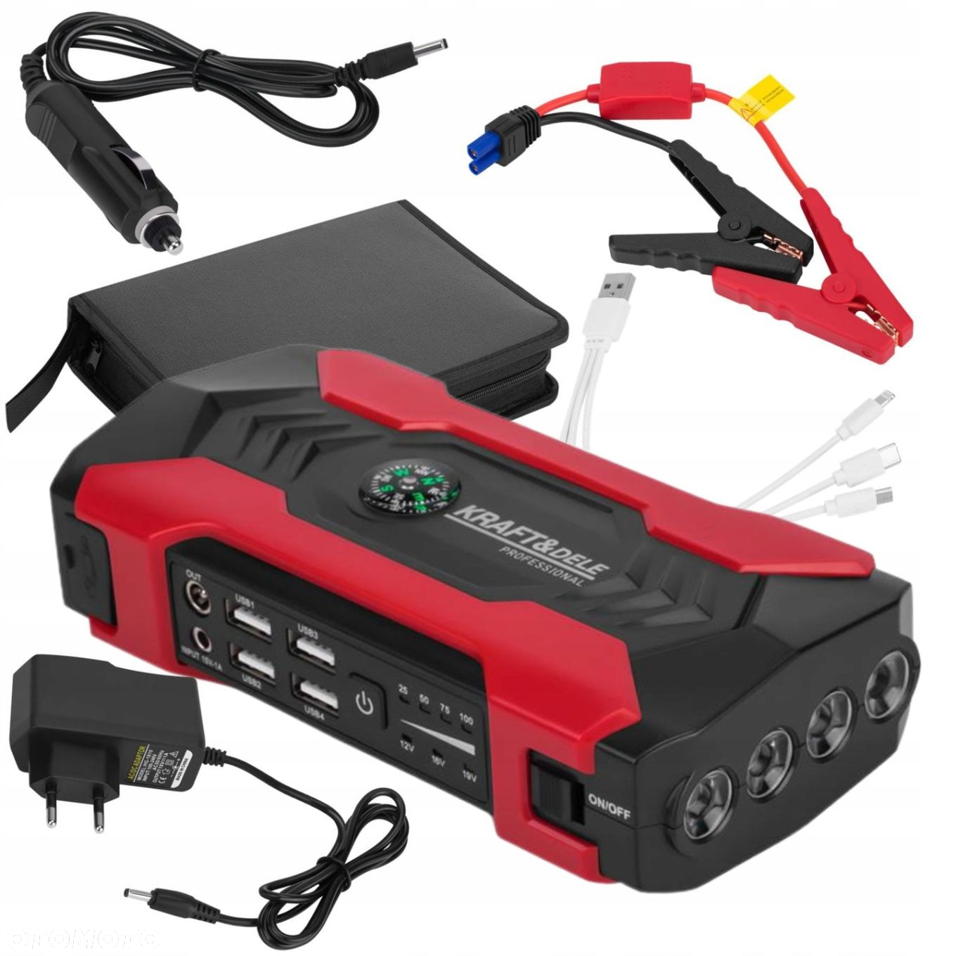 KraftDele URZĄDZENIE WIELOFUNKCYJNE/JUMP STARTER 800A POWERBANK KD5491 - 15